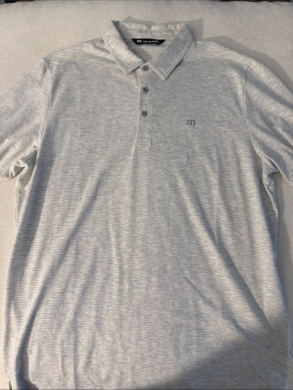 NWOT Travis Mathew Heathered Light Gray Polo
